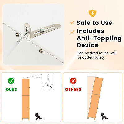 Bathroom Cabinets 5-Tier Tall Slim Storage Cabinet Cupboard Drawer 170CM