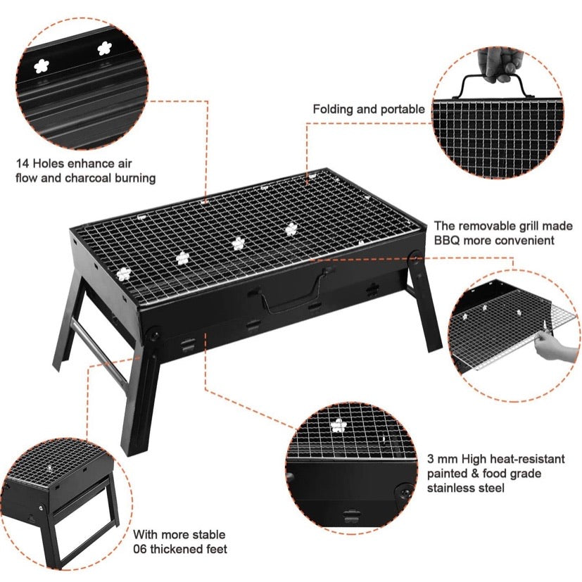 Folding Portable Barbecue Charcoal Grill