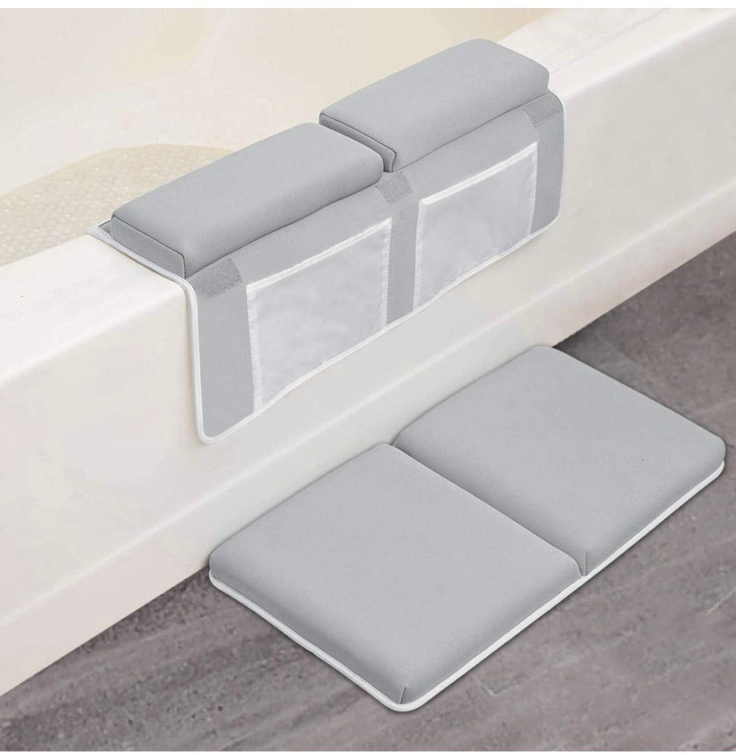 Bath Kneeling Pad with Elbow Rest Pad Set, Thicken Kneeler for Bath Anti-Skid Padded Arm Knee Support Mat for Baby Bathing