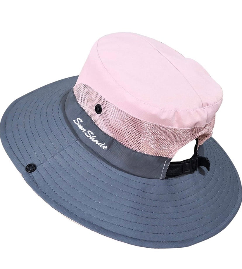 Women's Outdoor UV Protection Foldable Mesh Wide Brim Beach Fishing Hat