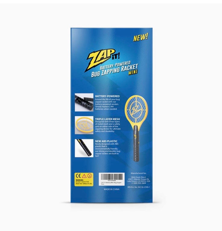 Bug Zapper Electric Fly Swatter Handheld 3000volt Mosquito Fly Gnat Zapper Racket for Indoor and Outdoor Pest Control