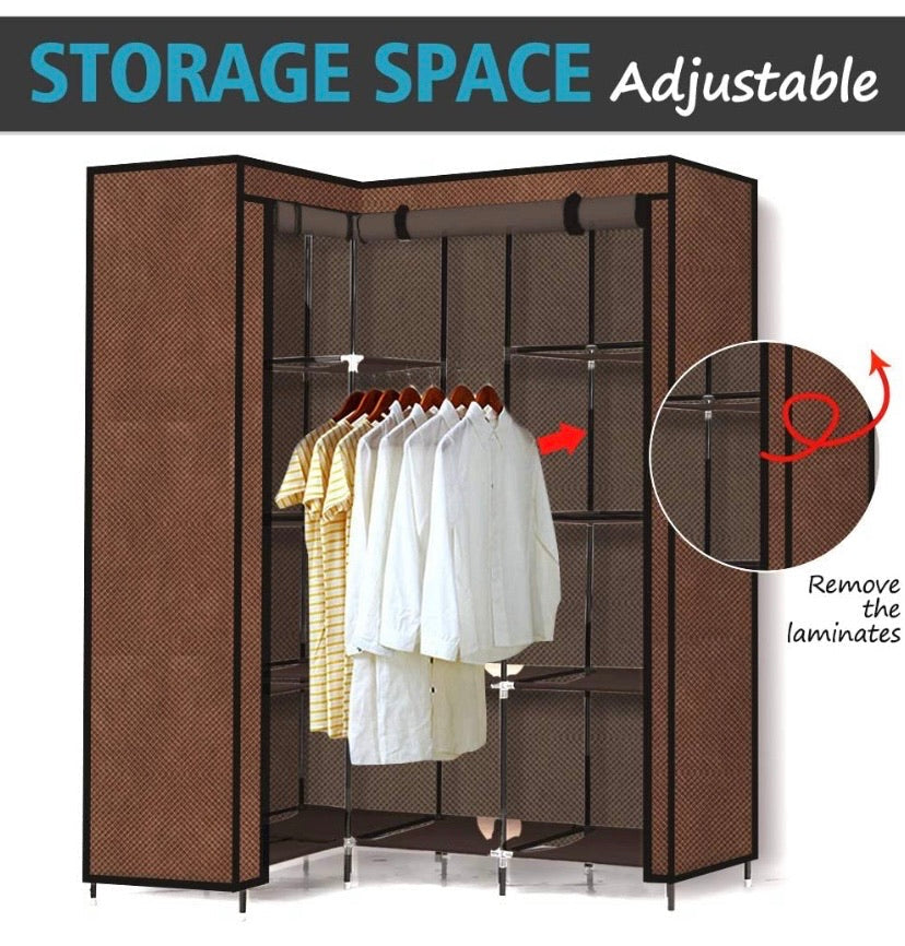 Portable Wardrobe Clothes Closet Storage Cabinet Organizer with Shelves
