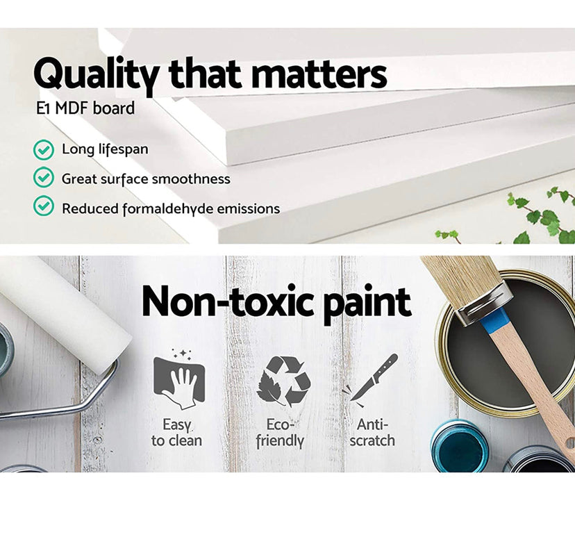 Artiss Tallboy Chest of Drawers Wooden White