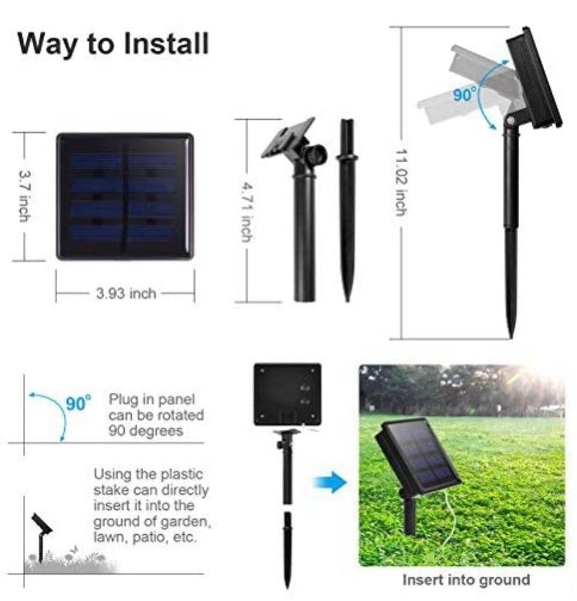 Solar String Lights 200 LED Fairy Lights (Blue)