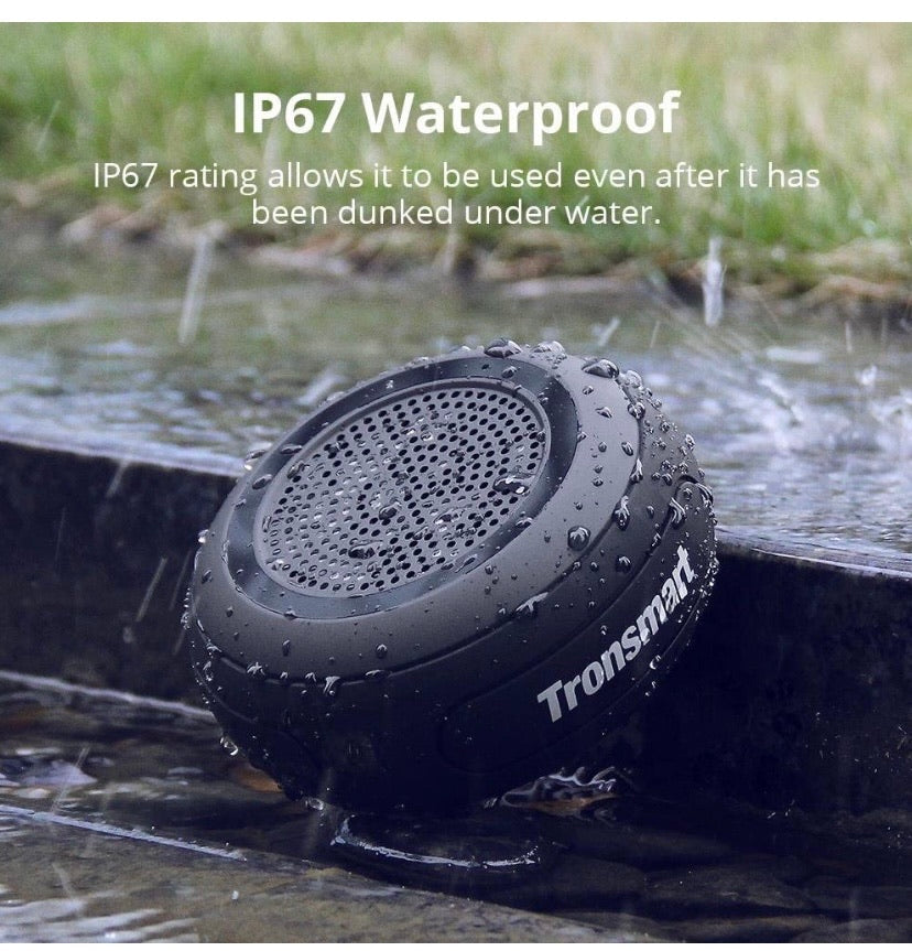 Bluetooth Speaker ,Tronsmart Element Splash 7W Deep Bass Round Shape True Wireless Stereo IP67 Waterproof Portable Bluetooth Speaker for iPhone iPad Samsung Android Phone and Home Travel Beach Shower