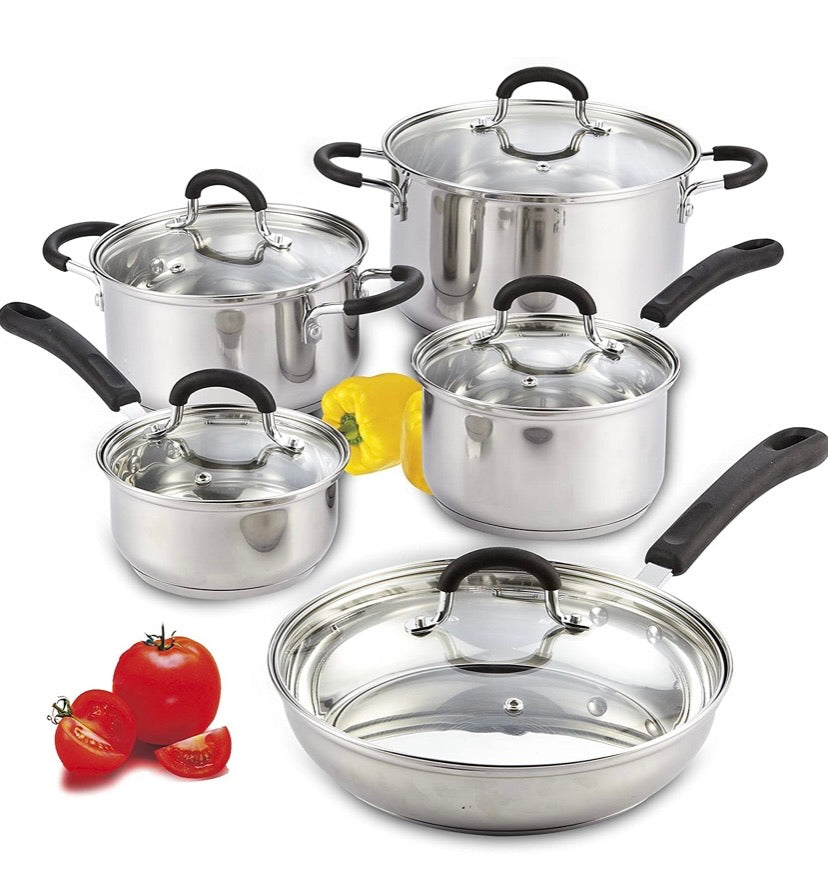 10-Piece Stainless Steel Cookware Set