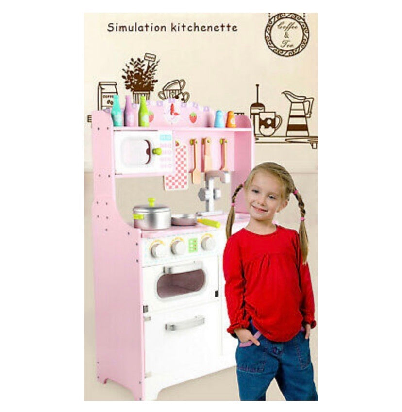 Kids Wooden Kitchen Pretend Play Set