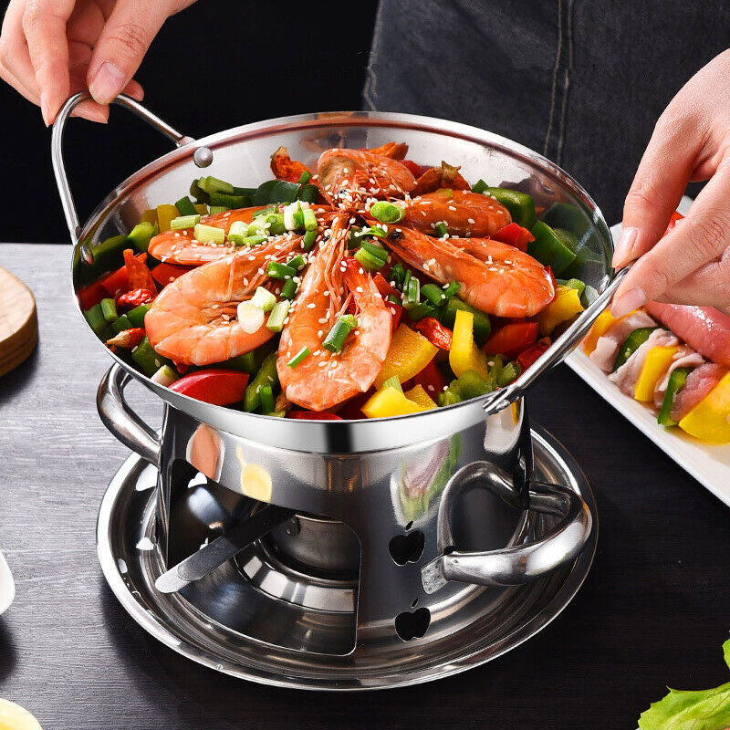 Hotpot Chafing Dish Alcohol Stove Stainless Steel Buffet Food Warmers Portable