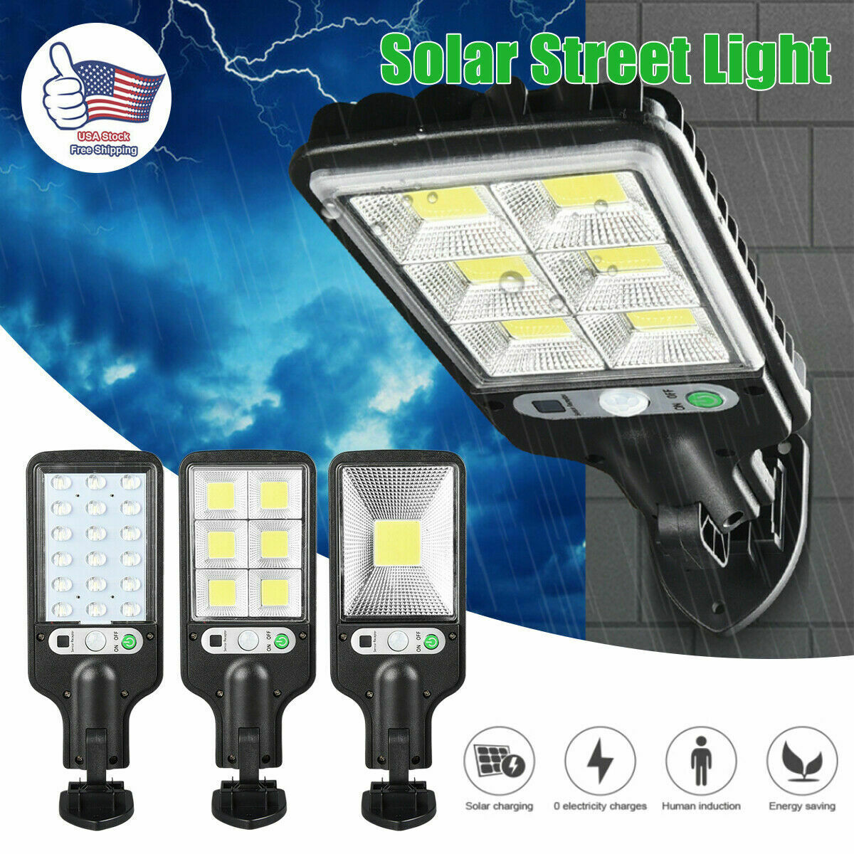 1200W Solar Flood LED Light Motion Sensor Security Wall Yard Street Outdoor Lamp