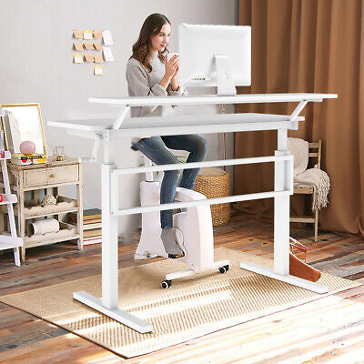 Standing Desk Adjustable Height Sit Stand Desk Laptop PC Table 120x60cm