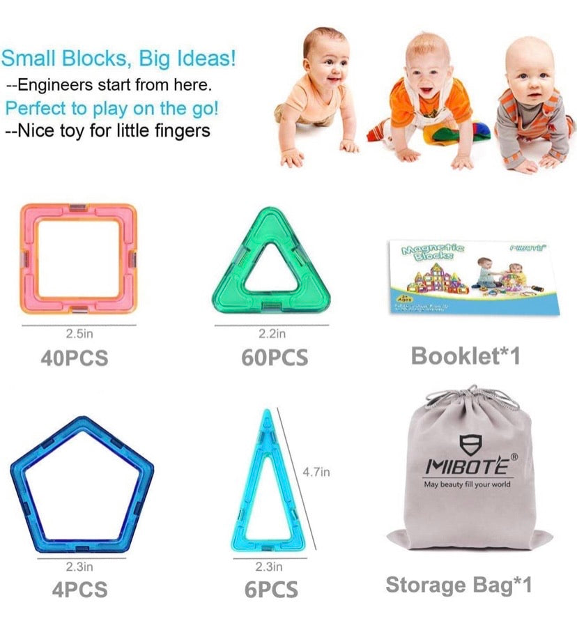 Magnetic Building Blocks 110 Pcs