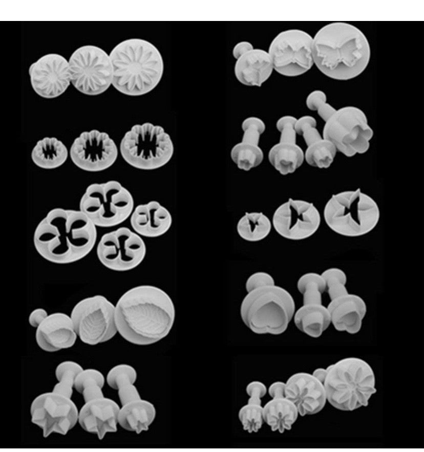 Fondant Cake Cookie Plunger Cutter 33pcs