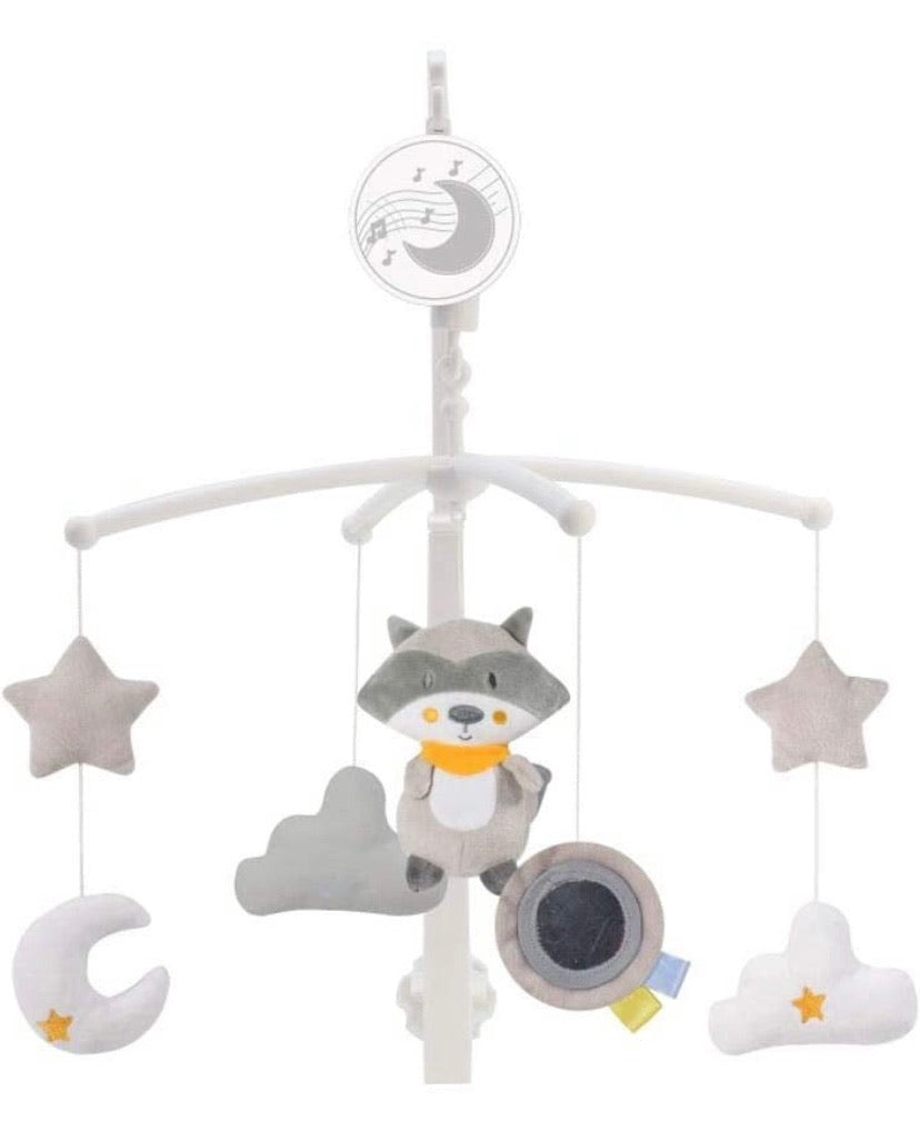 Kids Wind-Up Baby Musical Crib Mobile, Raccon