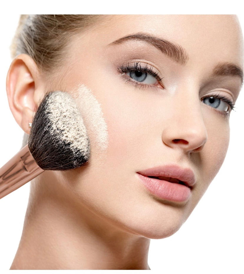 Professional Makeup Brush Collection, 12pcs Set High End Cosmetic Brush, Cruelty Free Synthetic Bristles for Foundation Blending Powder Blush Eye Shadow, Travel Leather Clutch, Rose Gold