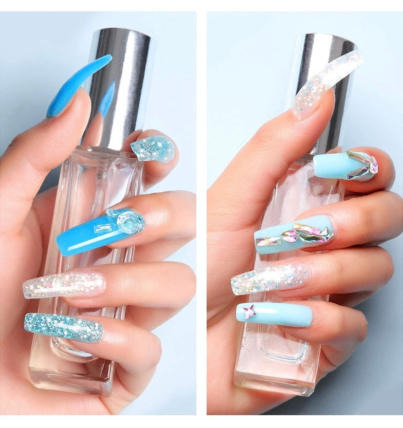 Poly UV Gel Nail Kit Nail Extension UV Builder Gel 8 Colours with Base Coat Top Coat, Slip Solution Pen (002)