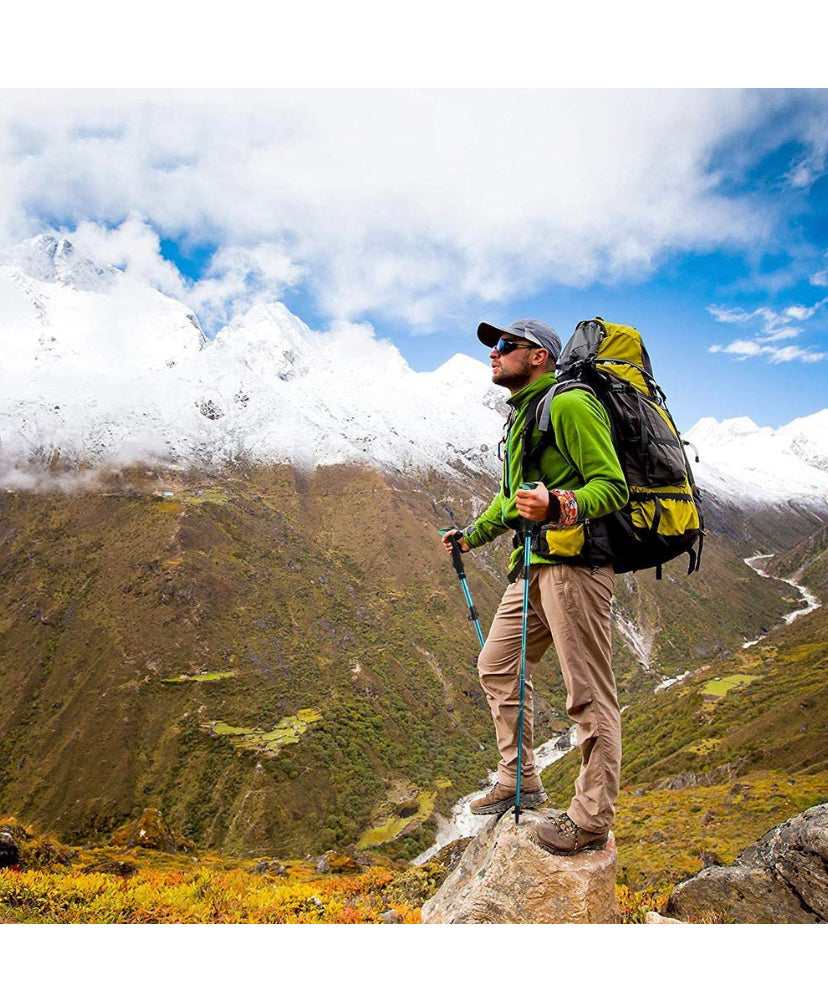 Nordic Walking Trekking Poles with Quick Lock System, Folding, Collapsible, Ultralight for Hiking, Camping, Mountaining, Walking, Trekking