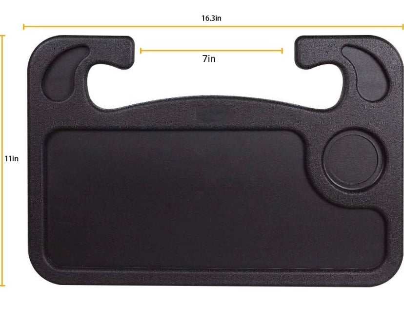 Car Steering Wheel Food Eating Tray Notebook Laptop Table Desk for Cars - Black