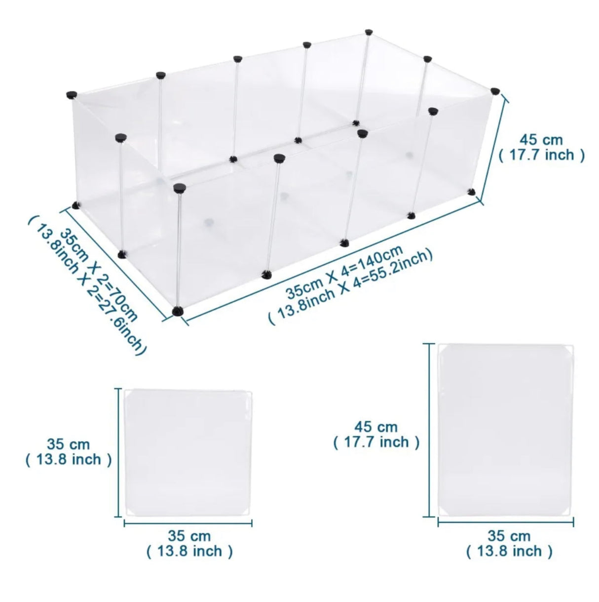 Pet Playpen 20 Panels DIY Small Animal Cage for Indoor Dog Cat Exercise Pen Yard