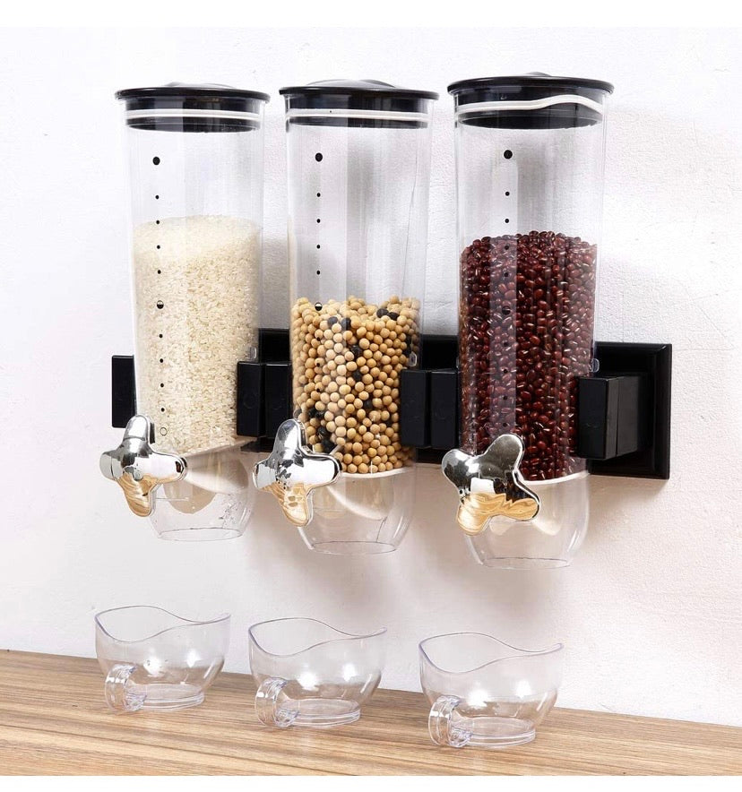 Wall Mounted Triple Cereal Dispenser