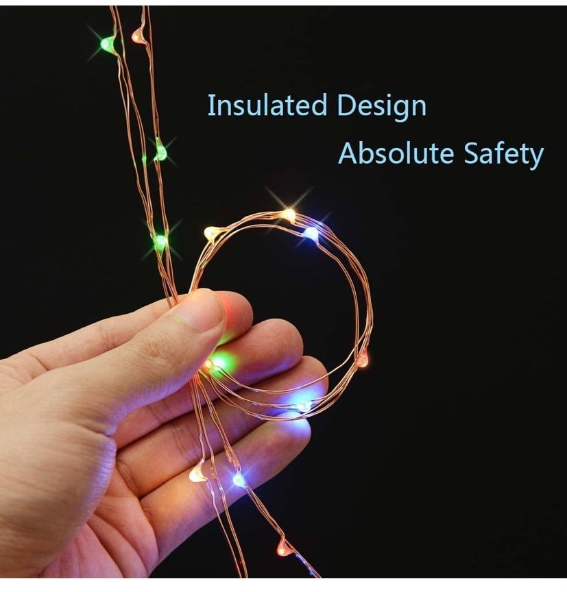 (2 Pack)33 Ft/10M Led String Lights Battery Powered, Proxima Direct Waterproof Fairy Lights 100 LED Christmas Light with 8 Modes for DIY Festival Christmas Wedding Bedroom Tree Decoration- Warm White