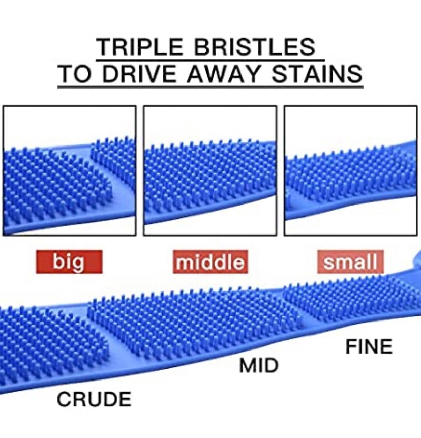 Silicone Back Scrubber With 2 Adhesive Hook for Shower
