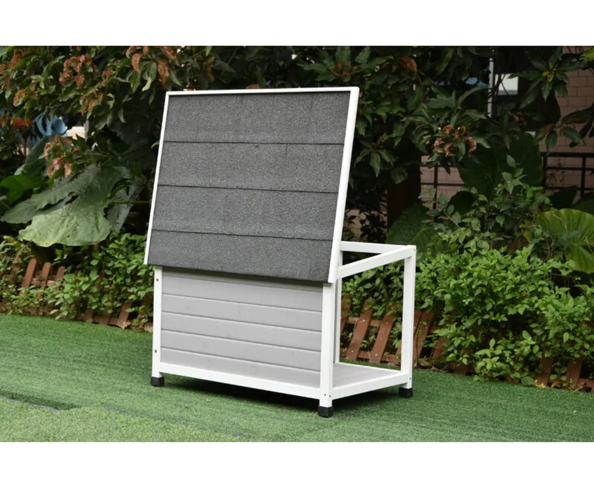 Wooden Pet Dog Kennel Timber House Cabin Wood Log Box Home 84Wx58Hx63D Cm