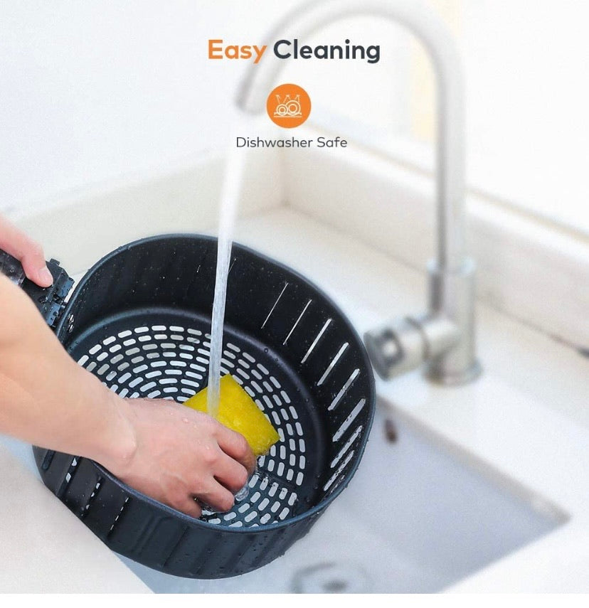 Air Fryer 5.5L, 1700W Air Fryer for Roasting, High-Tech Cooking appliances & Oilless Cooker with LED Touchscreen, 8 Cooking Presets, Preheat & Recipes Book