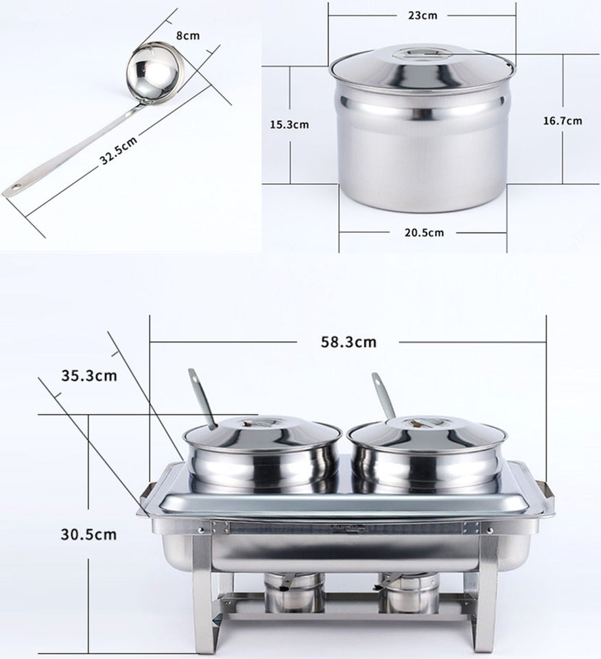 Chafing Dish Alcohol Stove Stainless Steel Buffet Stove Sauce Food Warmer Pot