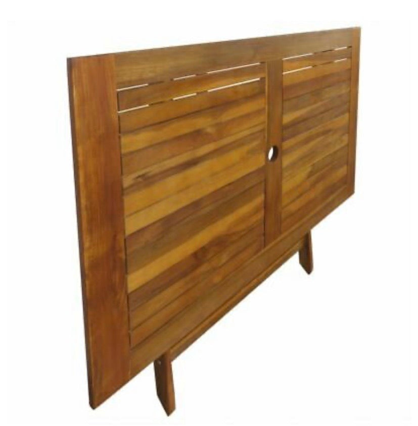 Outdoor Dining Table And Chairs Set Wood 6-Seater Patio Garden Folding Furniture