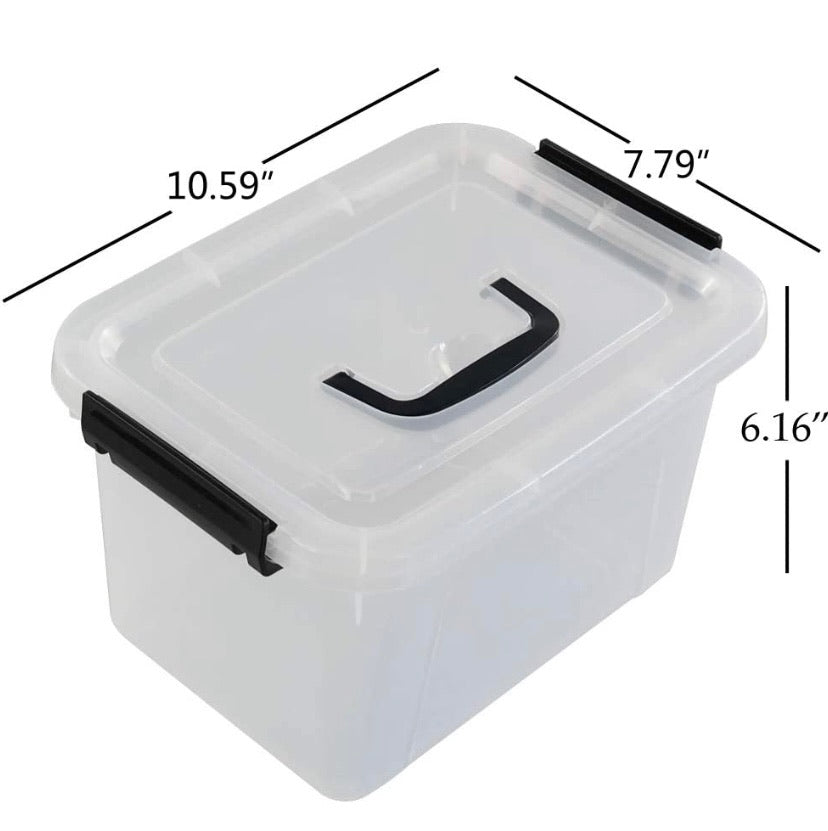 5 Liter Clear Plastic Storage Box 4-Pack