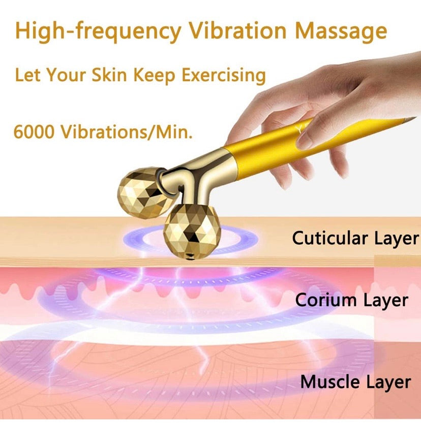 2-IN-1 Beauty Bar 24k Golden Pulse Facial Face Massager