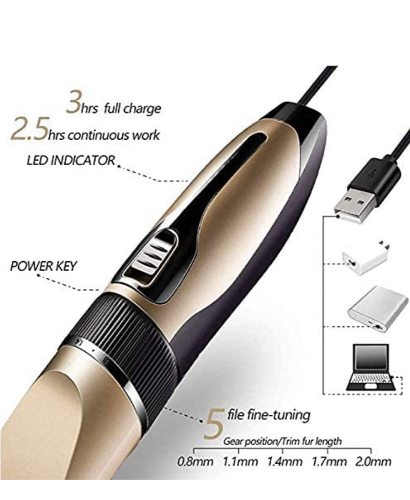 Hair Clippers For Men,Ceramic Blade Rechargeable Hair Trimmer Set,Cordless Haircut Machine For Men/Kids/Baby/Barber Grooming Kit (Gold)