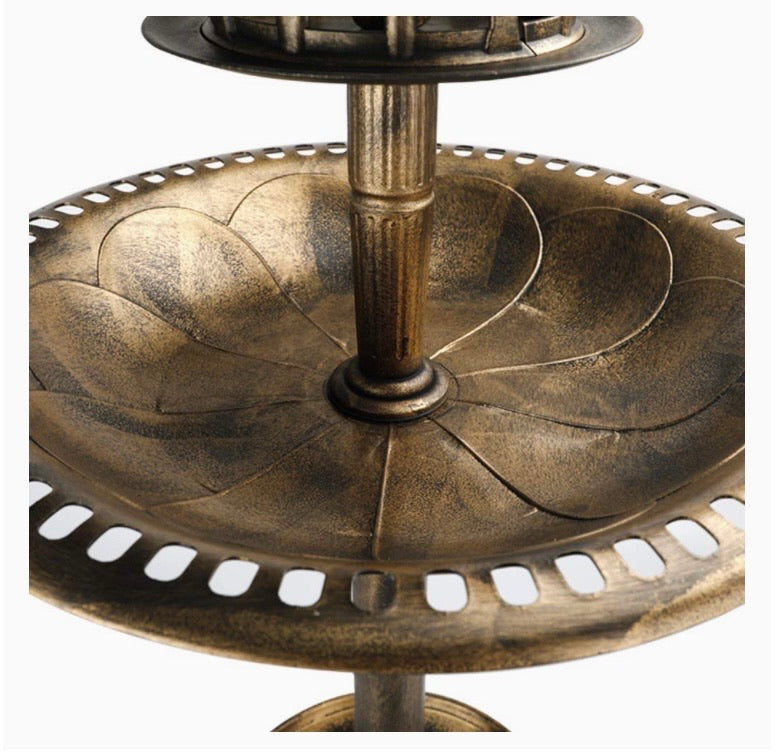 Ornamental Solar Bird Bath Light Garden Ornaments Feeder