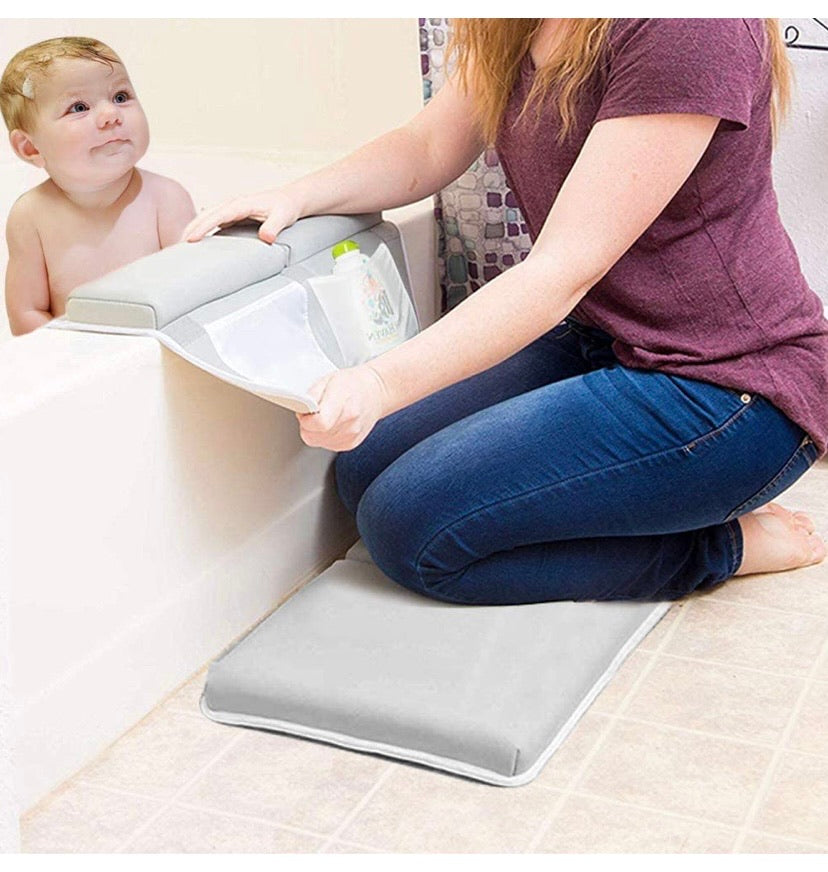 Bath Kneeling Pad with Elbow Rest Pad Set, Thicken Kneeler for Bath Anti-Skid Padded Arm Knee Support Mat for Baby Bathing
