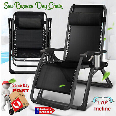 Kingsize Outdoor folding reclining garden bench chair sun lounger deck recliner