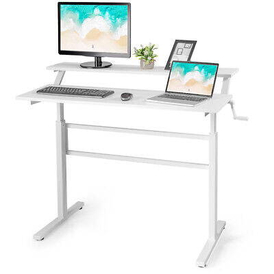 Standing Desk Adjustable Height Sit Stand Desk Laptop PC Table 120x60cm
