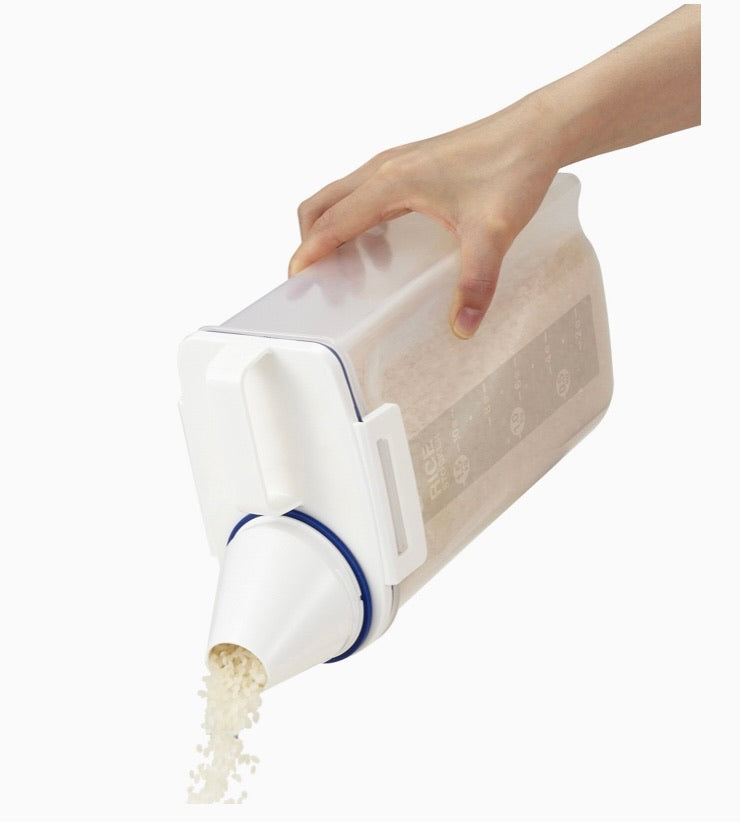 Rice Container Bin with Pour Spout Plastic Clear 2L, 7509, Plastic, White, Clear, 1 Pack