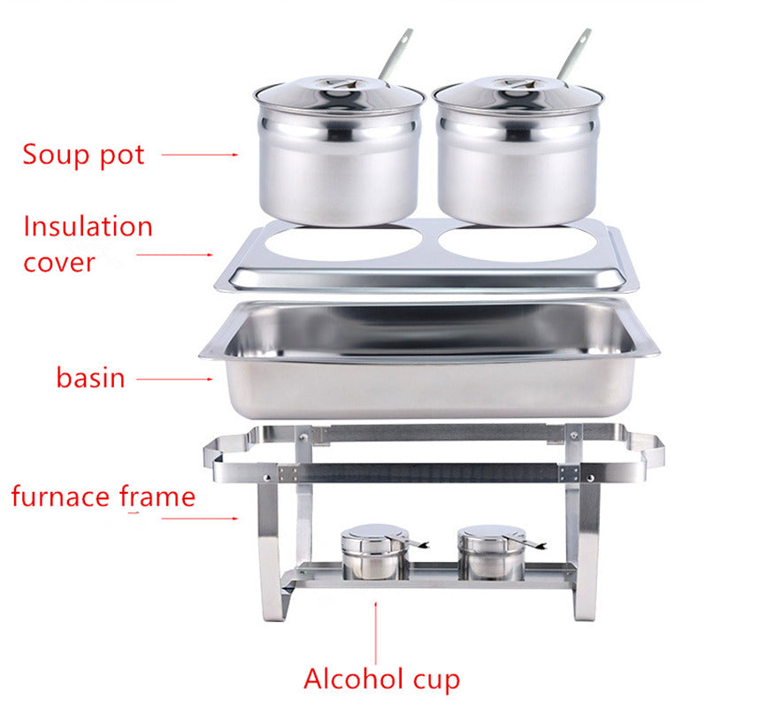 Chafing Dish Alcohol Stove Stainless Steel Buffet Stove Sauce Food Warmer Pot
