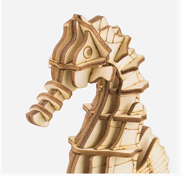 3D Seahorse Wooden Assembly Craft Kit
