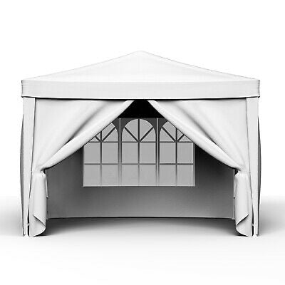 Gazebo Outdoor Camping Wedding Tent Side w/Wall & Window Folding Canopy