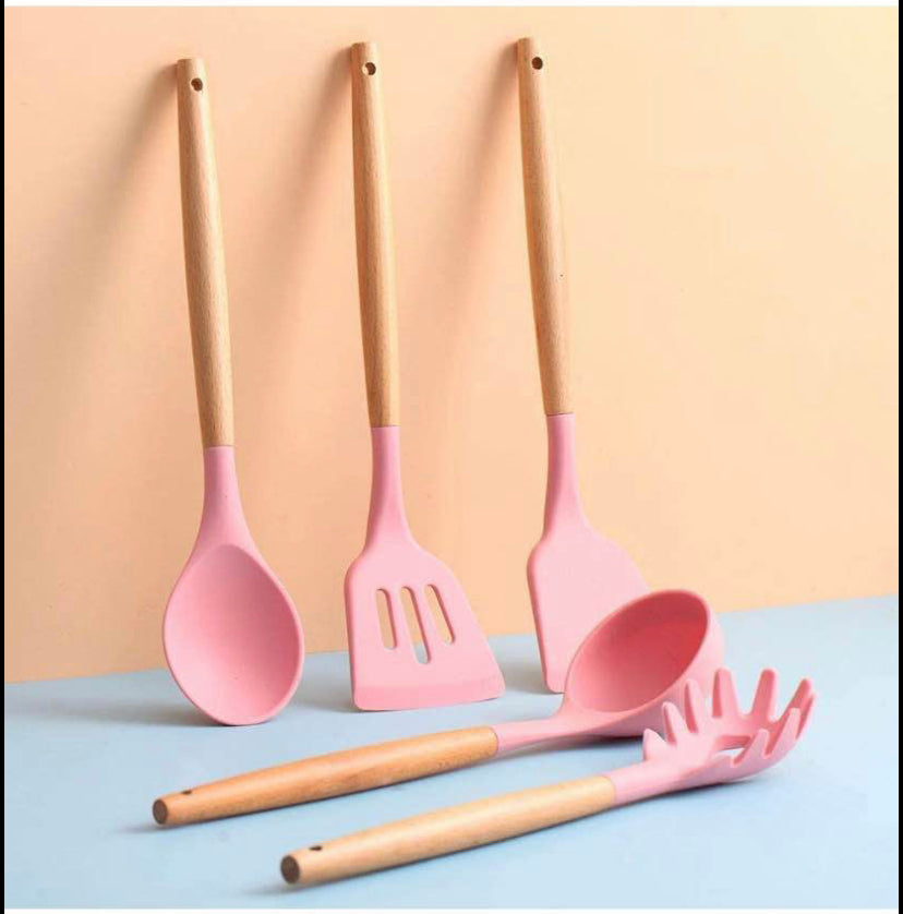 Silicone Kitchen Utensils Cooking Set