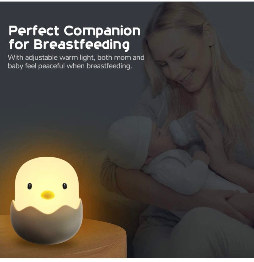 Baby Night Light, Cute Chick Night Light for Kids, Soft Silicone Kids Nightlight Rechargeable LED Touch Lamp, Baby Girl Boys Gifts, Birthday Gifts for Toddler Kids