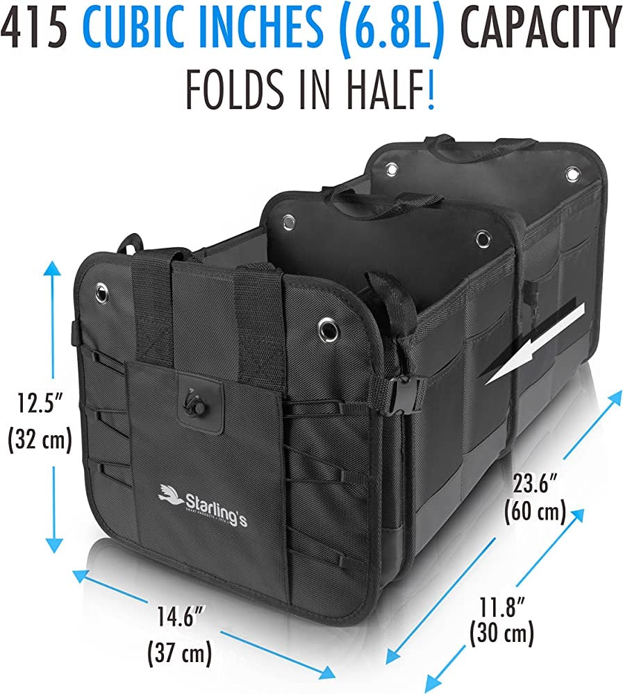 Car Trunk Organizer - Durable Storage SUV Cargo Organizer Adjustable, Blue