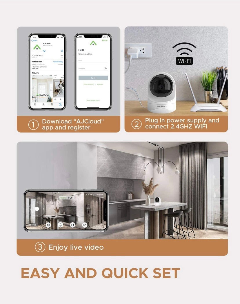 WiFi Home Camera for Baby/Pet/Nanny