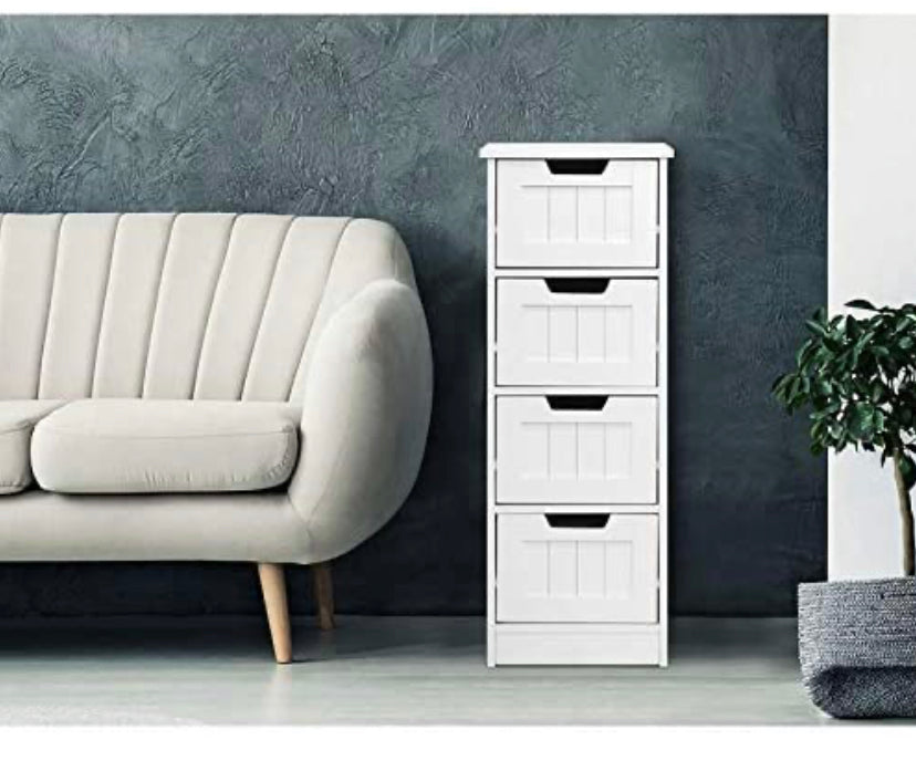 Artiss Tallboy Chest of Drawers Wooden White
