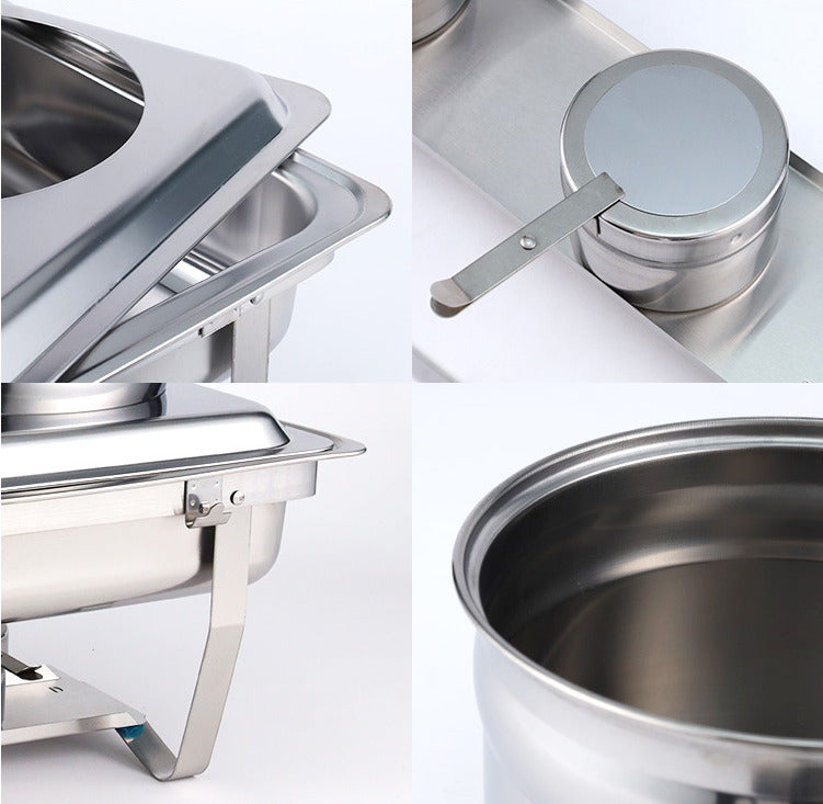 Chafing Dish Alcohol Stove Stainless Steel Buffet Stove Sauce Food Warmer Pot