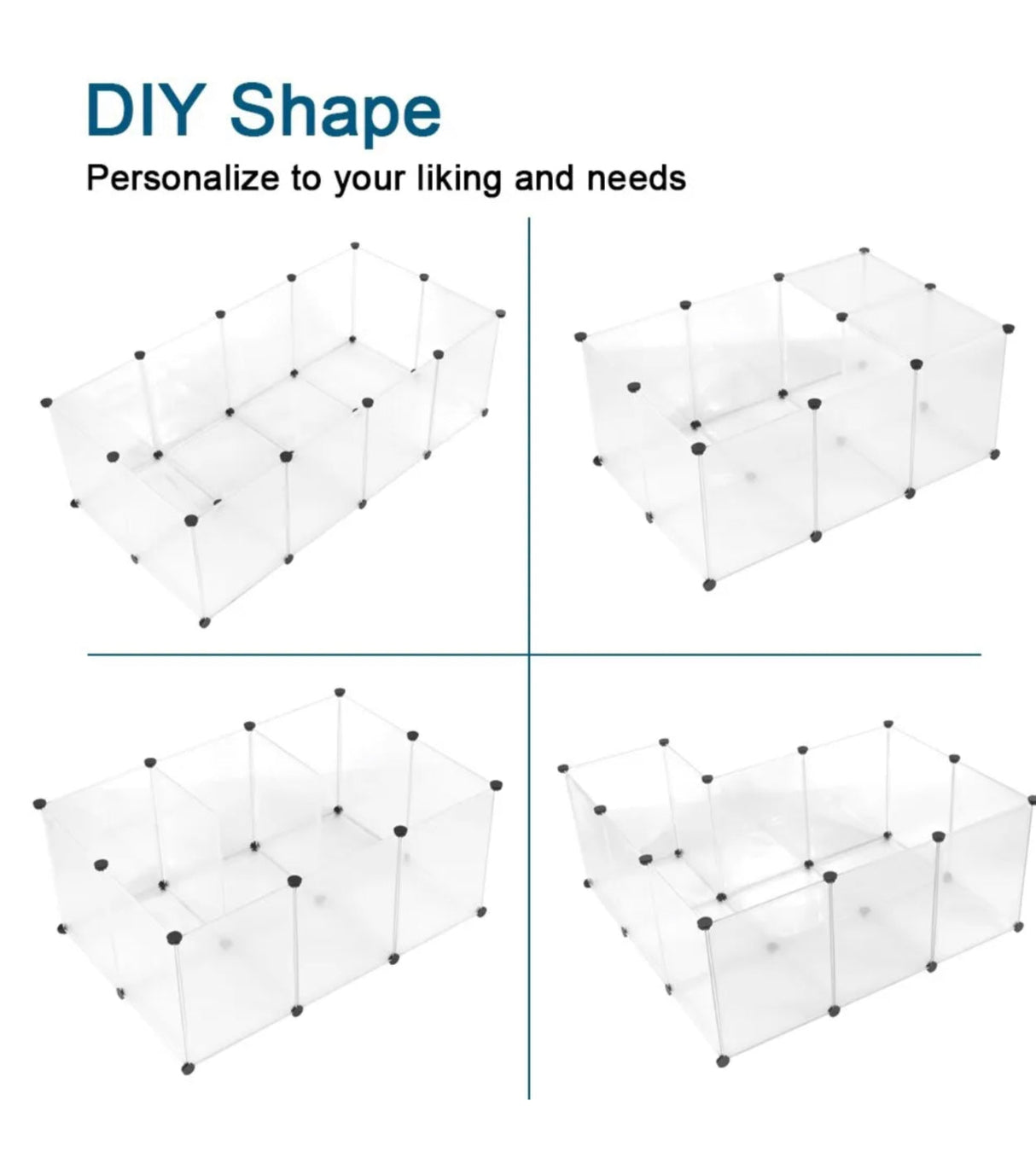 Pet Playpen 20 Panels DIY Small Animal Cage for Indoor Dog Cat Exercise Pen Yard