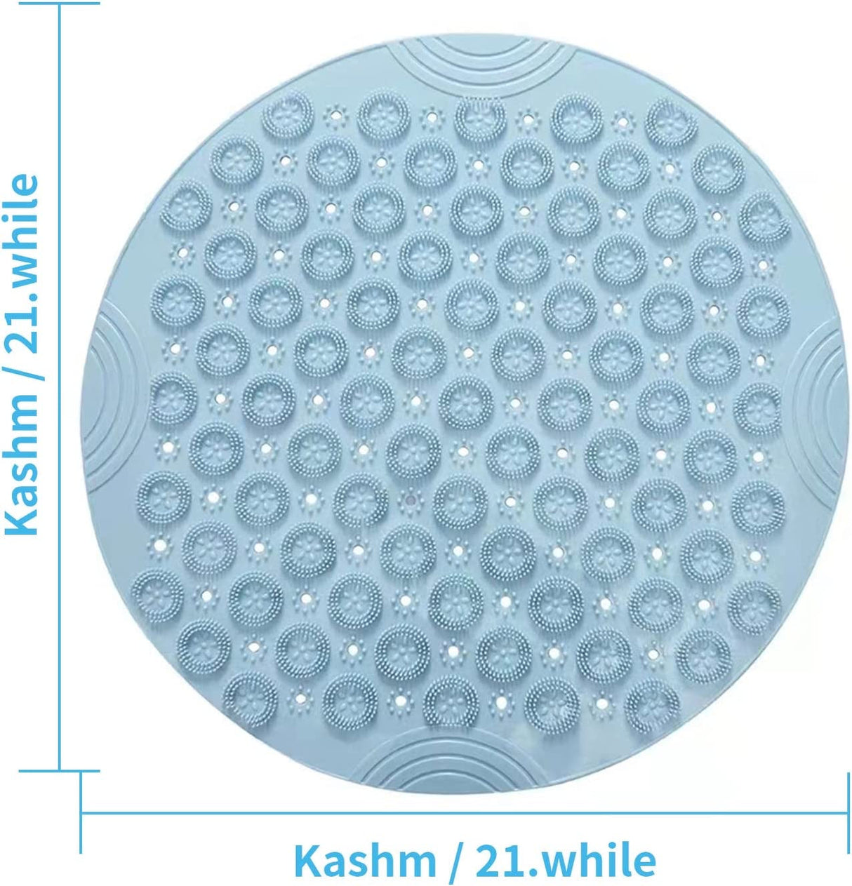 Bath Mat, Non-Slip Bath Blanket, Bath Rugs,PVC Shower Mat, Antibacterial and Durable Massage Bath Mat, Carpet with Drainage Hole and Suction Cup, 55 × 55cm