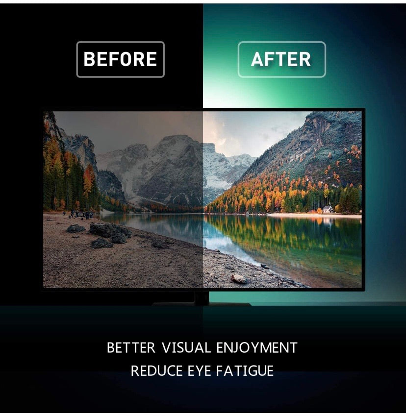 Nexillumi 40"-60" TV Backlight Light Strip Kit for Room APP Control Sync to Music, 5050 RGB Waterproof IP65 USB LED Strip Lights