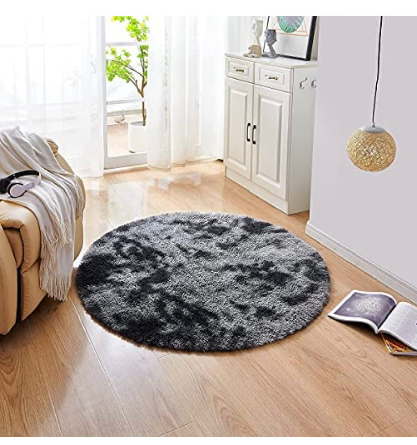 Rainbow Round Abstract Modern Soft Area Rug